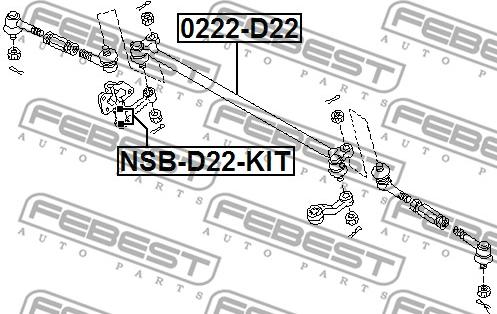 Febest 0222-D22 - Inner Tie Rod, Axle Joint autospares.lv