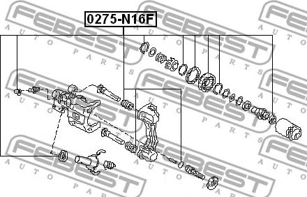 Febest 0275-N16F - Repair Kit, brake caliper autospares.lv