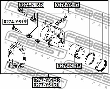 Febest 0277-Y61RL - Brake Caliper autospares.lv