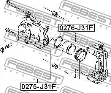 Febest 0276-J31F - Piston, brake caliper autospares.lv