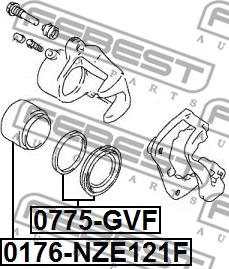 Febest 0775-GVF - Repair Kit, brake caliper autospares.lv