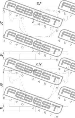 Febest 1901-F15R - Brake Pad Set, disc brake autospares.lv