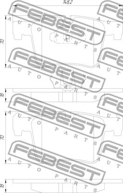 Febest 1901-F25F - Brake Pad Set, disc brake autospares.lv