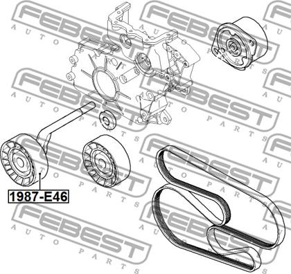 Febest 1987-E46 - Pulley, v-ribbed belt autospares.lv