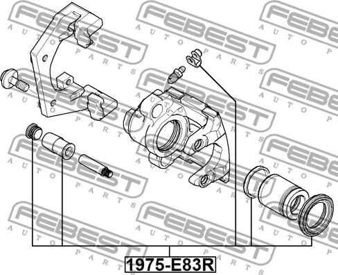 Febest 1975-E83R - Repair Kit, brake caliper autospares.lv