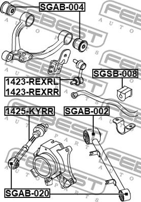 Febest 1425-KYRR - Track Control Arm autospares.lv