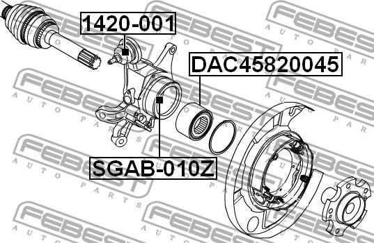 Febest SGAB-010Z - Bush of Control / Trailing Arm autospares.lv