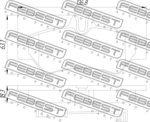 Febest 1601-906R - Brake Pad Set, disc brake autospares.lv