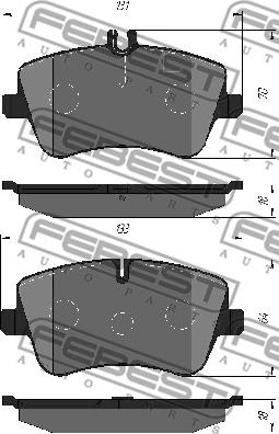 Febest 1601-203F - Brake Pad Set, disc brake autospares.lv