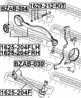 Febest BZAB-030 - Bush of Control / Trailing Arm autospares.lv