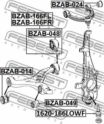 Febest BZAB-024 - Bush of Control / Trailing Arm autospares.lv