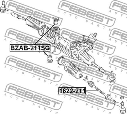 Febest 1622-211 - Inner Tie Rod, Axle Joint autospares.lv