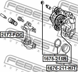 Febest 1675-211R - Repair Kit, brake caliper autospares.lv