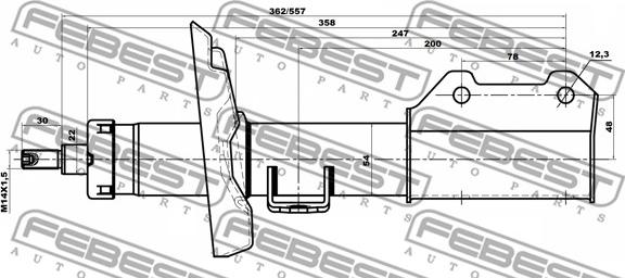 Febest 10660580FL - Shock Absorber autospares.lv