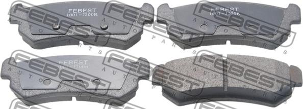 Febest 1001-J200R - Brake Pad Set, disc brake autospares.lv