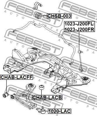 Febest 1023-J200FL - Rod / Strut, stabiliser autospares.lv