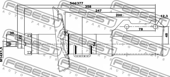 Febest 18660627FL - Shock Absorber autospares.lv