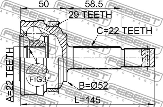 Febest 1810-175A29 - Joint Kit, drive shaft autospares.lv