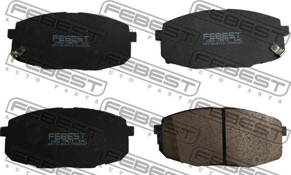Febest 1201-CRETF - Brake Pad Set, disc brake autospares.lv