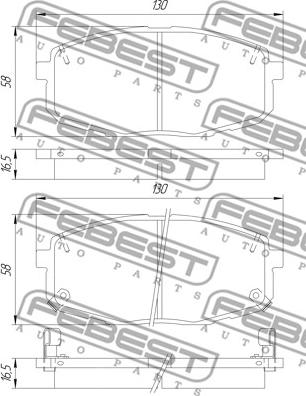 Febest 1201-CRETF - Brake Pad Set, disc brake autospares.lv