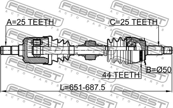 Febest 1214-CAMTLH - Drive Shaft autospares.lv