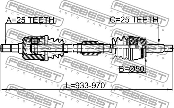 Febest 1214-CAMTRH - Drive Shaft autospares.lv