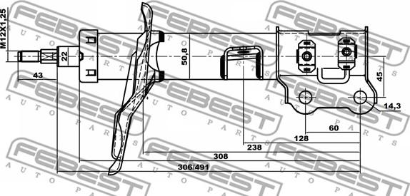 Febest 12110-001FR - Shock Absorber autospares.lv