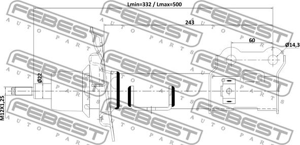 Febest 12110-014FR - Shock Absorber autospares.lv