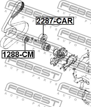 Febest 2287-CAR - Pulley, v-ribbed belt autospares.lv