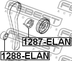 Febest 1288-ELAN - Deflection / Guide Pulley, timing belt autospares.lv