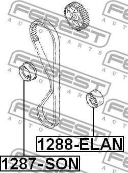 Febest 1287-SON - Tensioner Pulley, timing belt autospares.lv