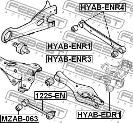 Febest HYAB-ENR4 - Bush of Control / Trailing Arm autospares.lv