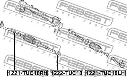 Febest 1221-TUC18RH - Tie Rod End autospares.lv