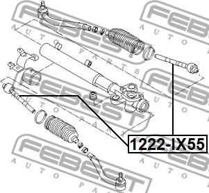 Febest 1222-IX55 - Inner Tie Rod, Axle Joint autospares.lv