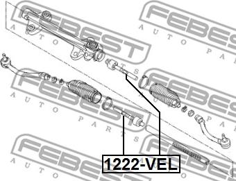 Febest 1222-VEL - Inner Tie Rod, Axle Joint autospares.lv