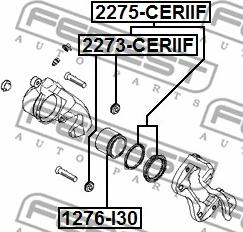 Febest 1276-I30 - Piston, brake caliper autospares.lv