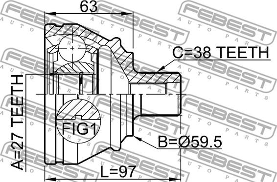 Febest 1710-A6 - Joint Kit, drive shaft autospares.lv