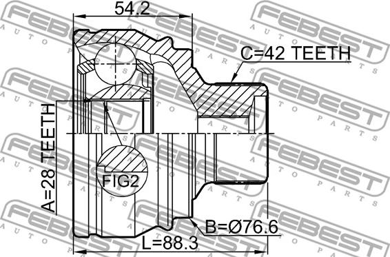 Febest 1710-A7 - Joint Kit, drive shaft autospares.lv