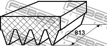 Febest 88126-4L813 - V-Ribbed Belt autospares.lv