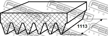 Febest 88128-6L1113 - V-Ribbed Belt autospares.lv