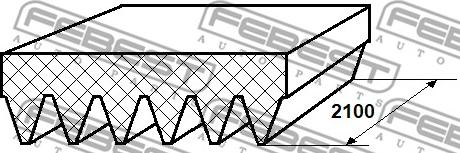 Febest 88128-6L2100 - V-Ribbed Belt autospares.lv