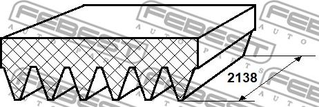 Febest 88128-6L2138 - V-Ribbed Belt autospares.lv