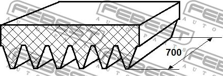 Febest 88128-6L700 - V-Ribbed Belt autospares.lv