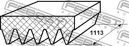 Febest 88127-5L1113 - V-Ribbed Belt autospares.lv