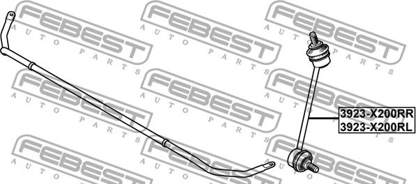 Febest 3923-X200RL - Rod / Strut, stabiliser autospares.lv