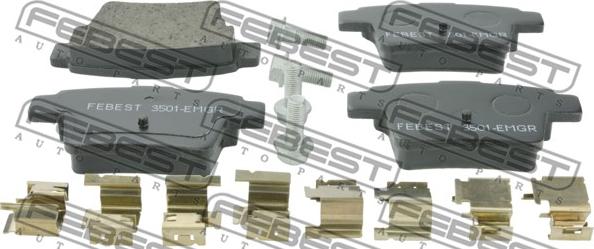 Febest 3501-EMGR - Brake Pad Set, disc brake autospares.lv