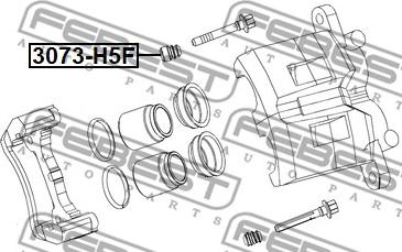 Febest 3073-H5F - Bellow, brake caliper guide autospares.lv