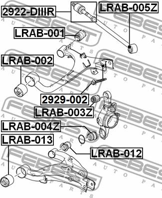 Febest LRAB-012 - Bush of Control / Trailing Arm autospares.lv