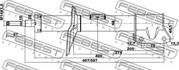 Febest 24661262F - Shock Absorber autospares.lv