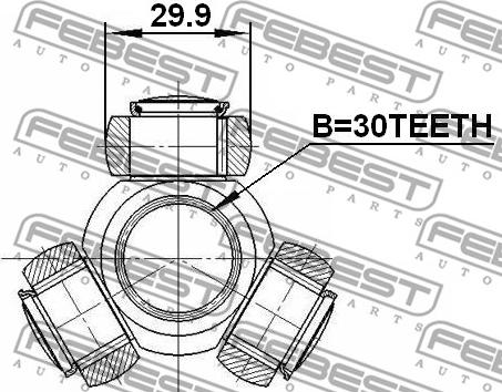 Febest 2416-MEG - Tripod Hub, drive shaft autospares.lv